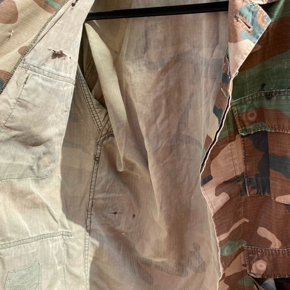 Men's Vintage Unbranded Jacket Camo Button-Down NO SIZE DISTRESSED 80s Grunge - Picture 9 of 16